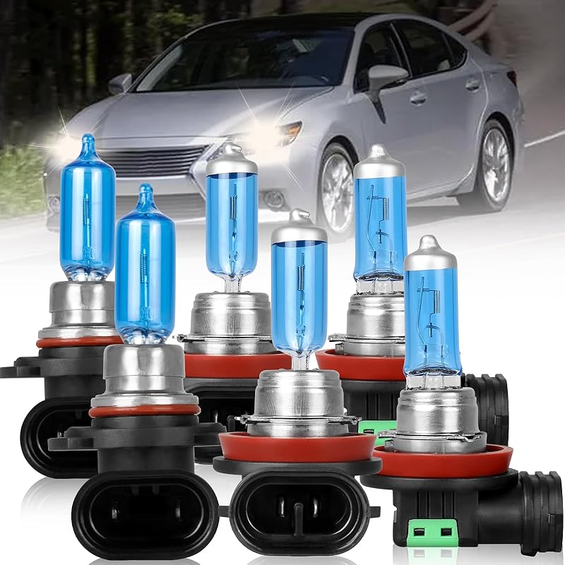 9005 H11 Halogen Headlight Bulbs For Toyota Prius 2010-2011 High Performance Halogen Car Headlight Bulb for Brighter Light, 9005 High Beam+H11 Low