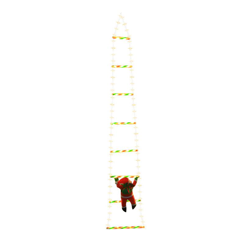 LED Santa Claus Climbing Ladder Hanging Lights - Waterproof Outdoor Christmas Decoration