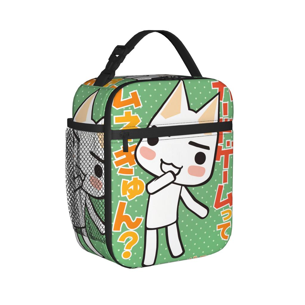 Toro Inoue Cat Lunch Bag Aesthetic Lunch Box School Portable Thermal Lunch Bags For Women Oxford Print Cooler Bag