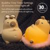 Cute Cartoon Capybara Silicone LED Night Light USB Rechargeable Timing Dimming Sleep Night Lamp Children Room Decor RGB Warm