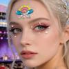 Face Jewel Stickers Iridescent Rhinestone Self Adhesive Removable for Beach Party EDM Festival Makeup Decor