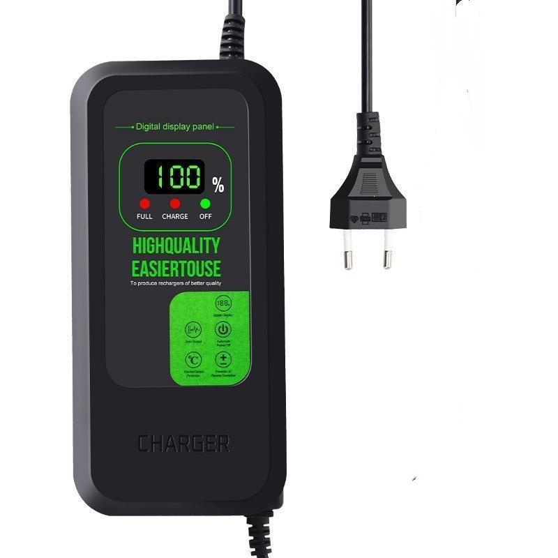 Lithium-Batterieladegerät 36V 42V / 48V 54.6V 2A 5A Digitalanzeige Netzteiladapter Dc55*25Mm Mit Lüfter EU