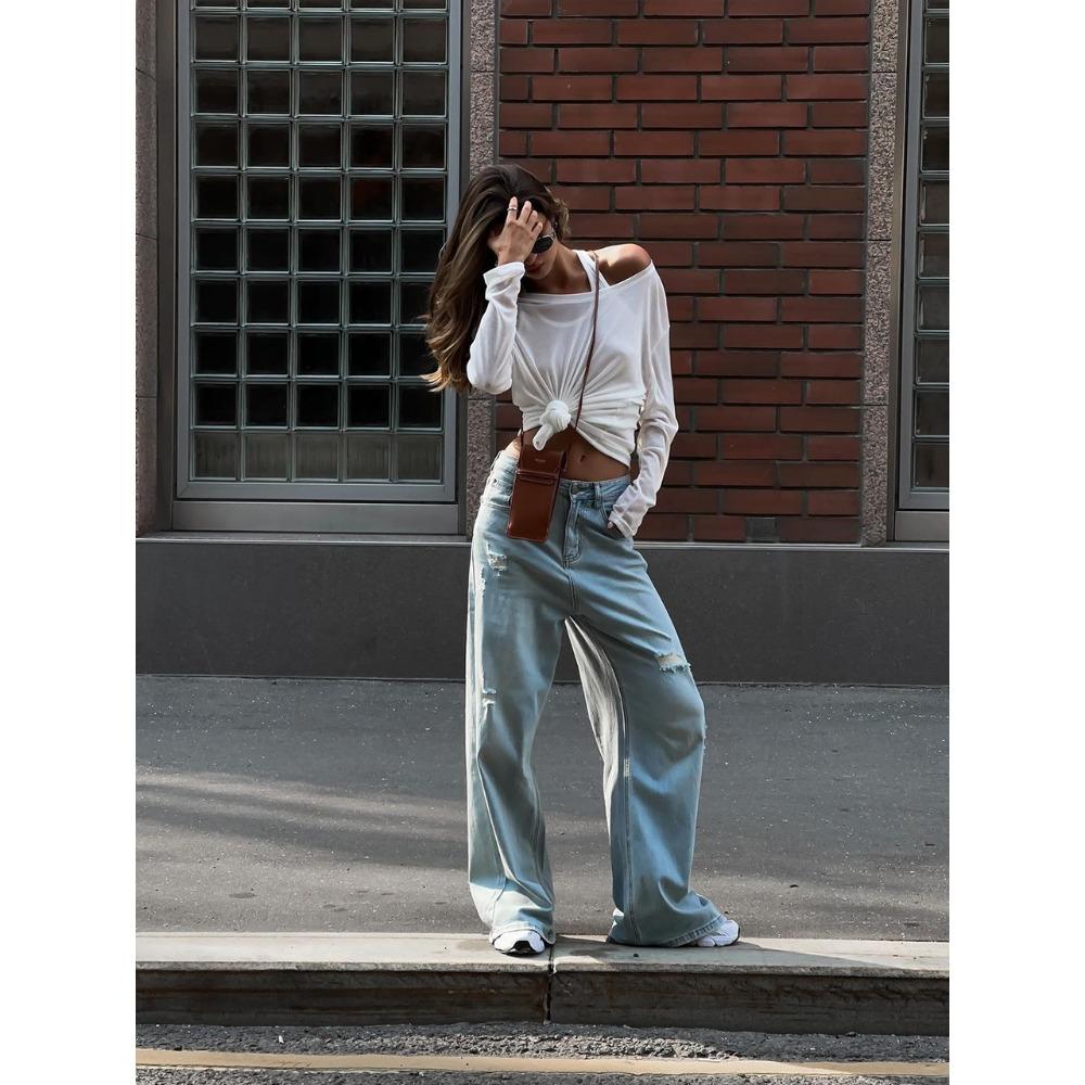 Hirsionsan 2025 Basic Lyocell T-Shirts Damen Frühling Sommer Langarm Locker Unterteile Damen Casual Gestrickt Weich Damen Tops