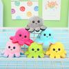 Cute Plush Reversible Octopus Keychain Adorable Mood Changing Animal Bag Charm
