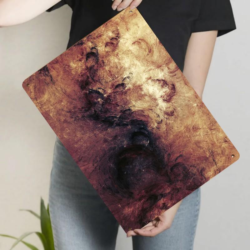 

Vintage Abstract Texture Metal Iron Painting Modern Art Wall Decor for Living Room Home Decoration 20x30cm（7.8x11.8inch）