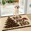 1Pcs Anti Fatigue Kitchen Rugs,Leopard Santa Hat  Print Waterproof Non-Slip Thick Cushioned Kitchen Mat Heavy Duty Comfort Standing Mat for Kitchen