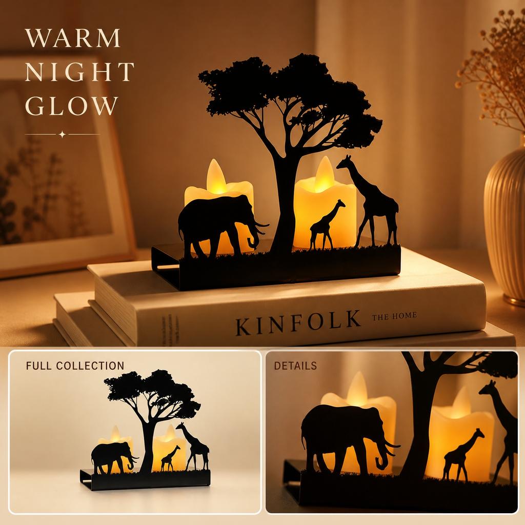 Europäischer Kerzenhalter mit Giraffendesign für Wohnkultur Nacht