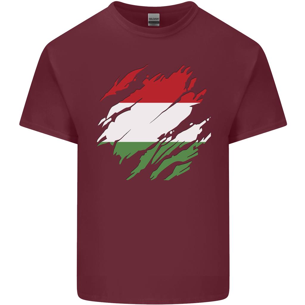 Torn Hungary Flag Hungarian Day Football Unisexs Light Cotton Tshirt