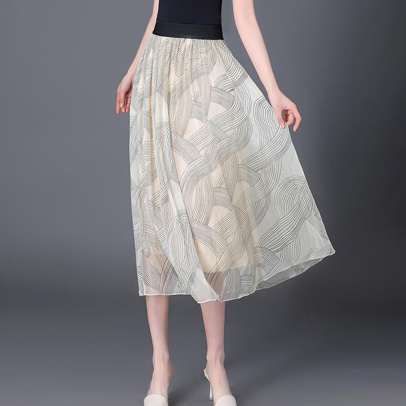 

Шелковая юбка женское платье новый дизайн с эффектом омоложения юбка из шелка-тусса 2XL