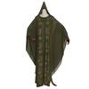 Plus Size Muslim Robe with Headscarf - Women's Fake Two-Piece Dress with Heavy Duty Hot Drill Detailing