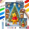 Winnie the Pooh Christmas Oil Painting Hand Painting Coloring Painting Handmade Diy Home Decoration Gift
