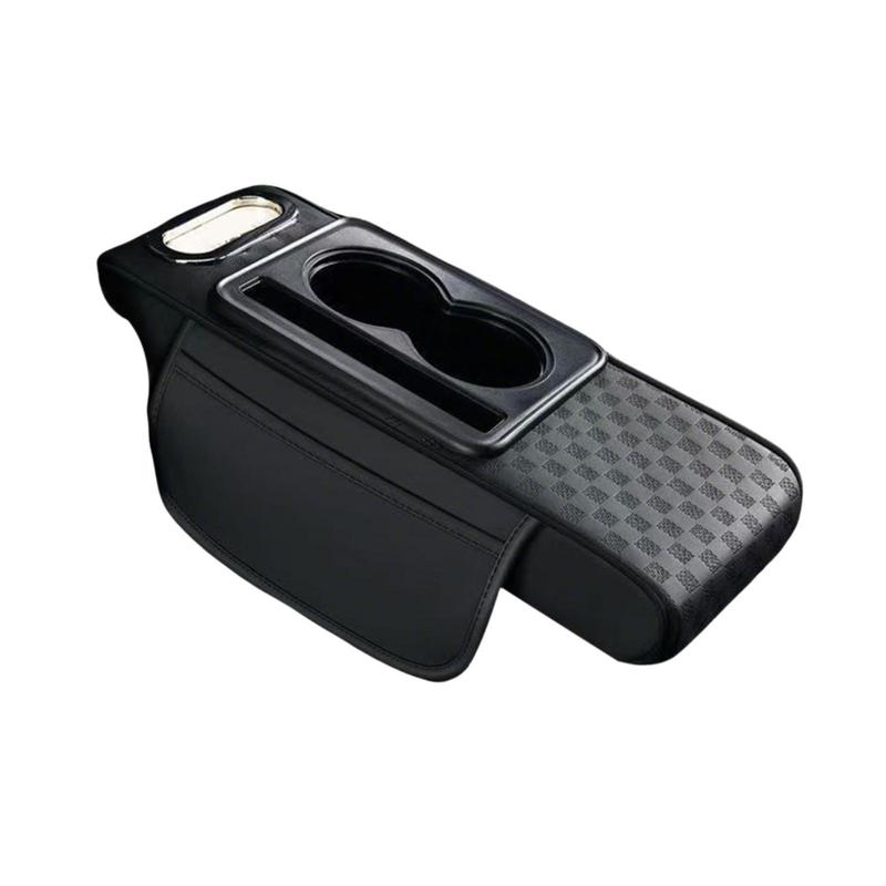 Car Armrest Cushion Central Console Faux Leather Easy Installation Organizer with Tissue Box Storage for SUV and Sedan белый