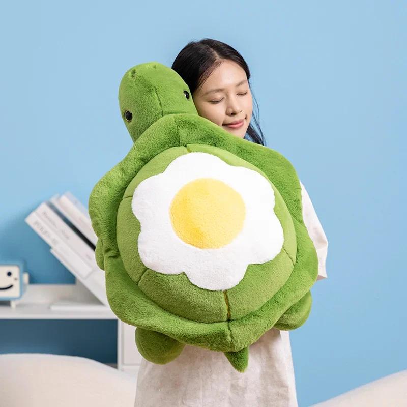 Cartoon Poached Egg Tortoise Plush Toy Sea Turtle Animal Dolls Stuffed Soft Sofa Pillow Cushion Birthday Gifts for Children Kids