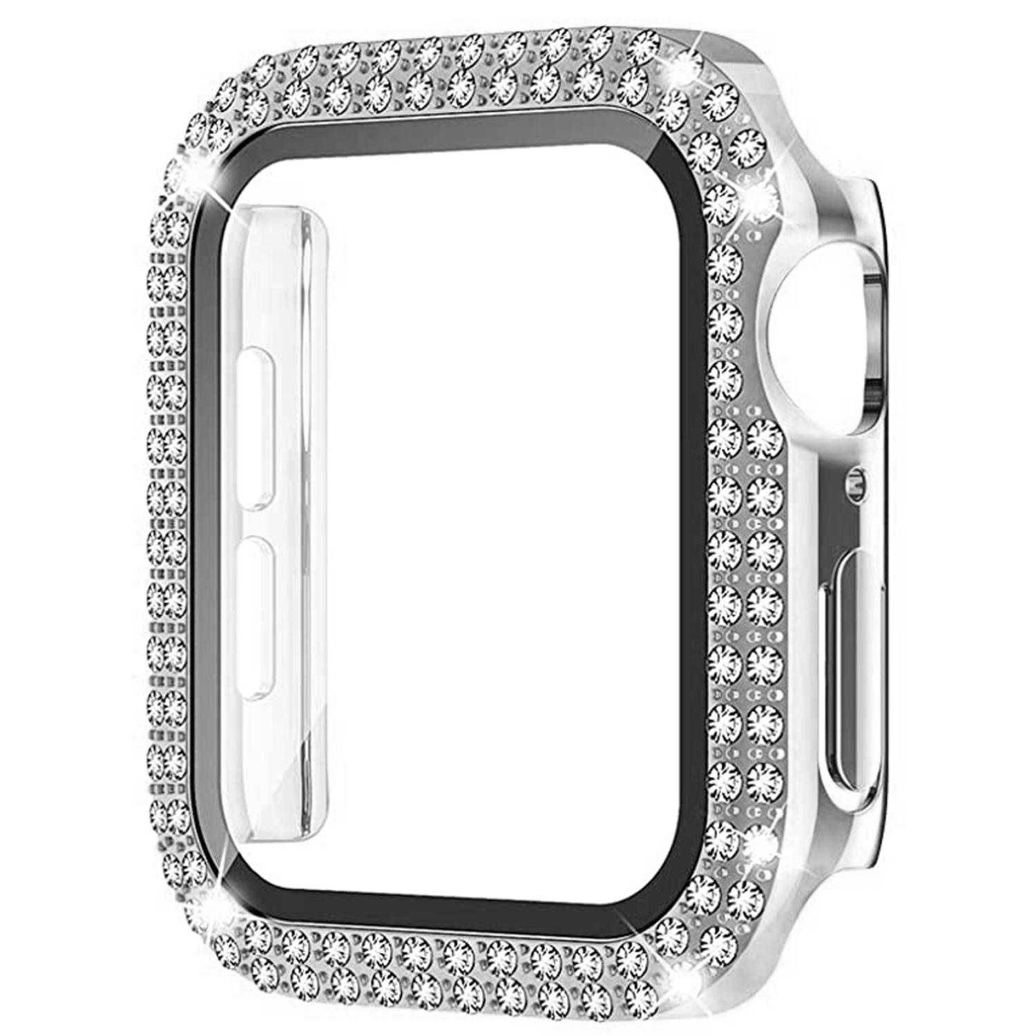 

Diamond Cover For Apple watch Case 45mm 41mm 44mm 40mm 38mm 42mm Закаленное стекло Bumper Screen Protector iWatch series 9 7 SE 6 8 5 45mm