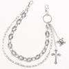 Hip Hop Skull Cross Pendant Metal Waist Chain For Men And Women