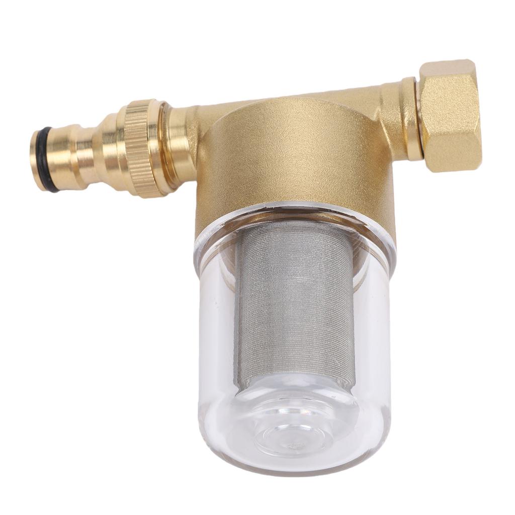 40 Micron Reusable Sediment Filter PP Brass Inline Water Filter for Washing Machine Shower Garden Hoses