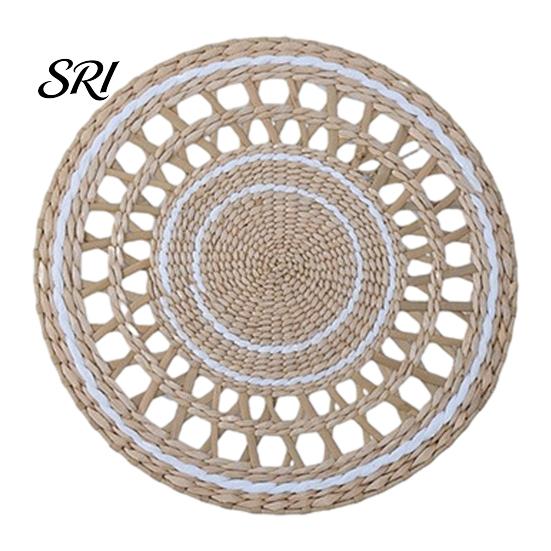 Accessori Sostenibili per la Tavola Arte da Parete Intrecciata in Stile Boho Set di Sottobicchieri e Sottopiatti Rotondi Fatti a Mano 30/35CM Portacasseruola Multiuso da Appendere per Decorazione Soggiorno