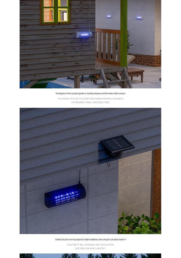 Solar Outdoor Mosquito Killer Lamp: Garden Rainproof Electric Shock Repellent