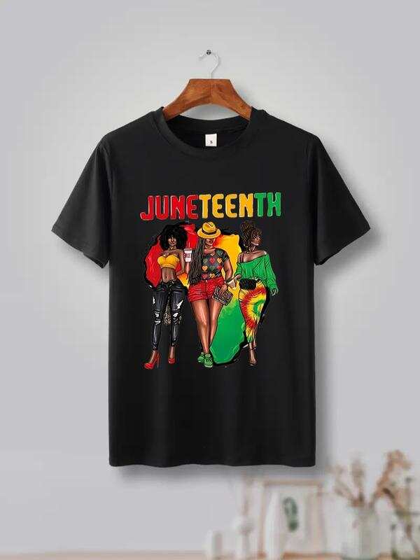 

Short Sleeve JuneT-Shirtnth Printed Crew Neck Unisex s Graphic T-Shirt S