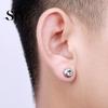 Stainless Steel Earrings 1 Pair Ear Studs Non-Piercing Magnetic Round Men Colored Rhinestone Embedded Women Fashion Jewelry Stud