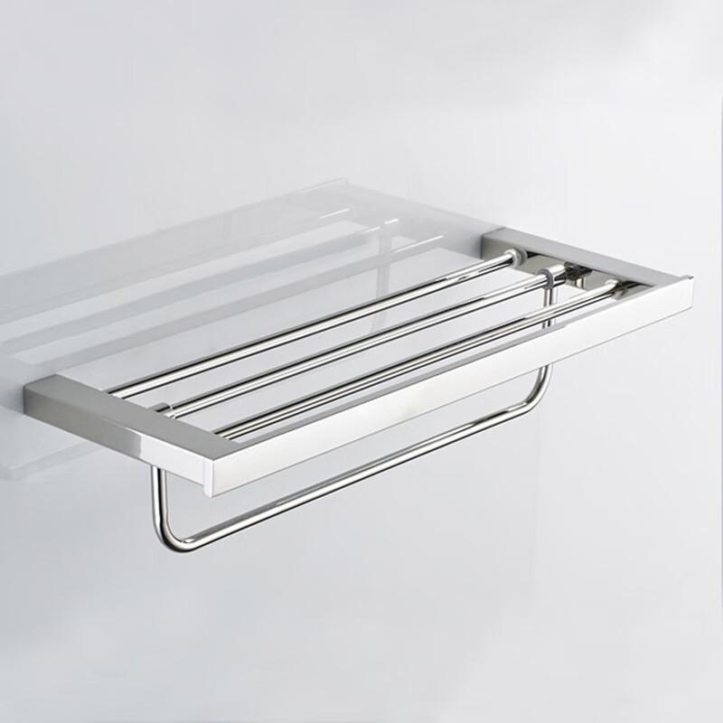 304 Stainless Steel Polished Towel Rack & Shelf Set