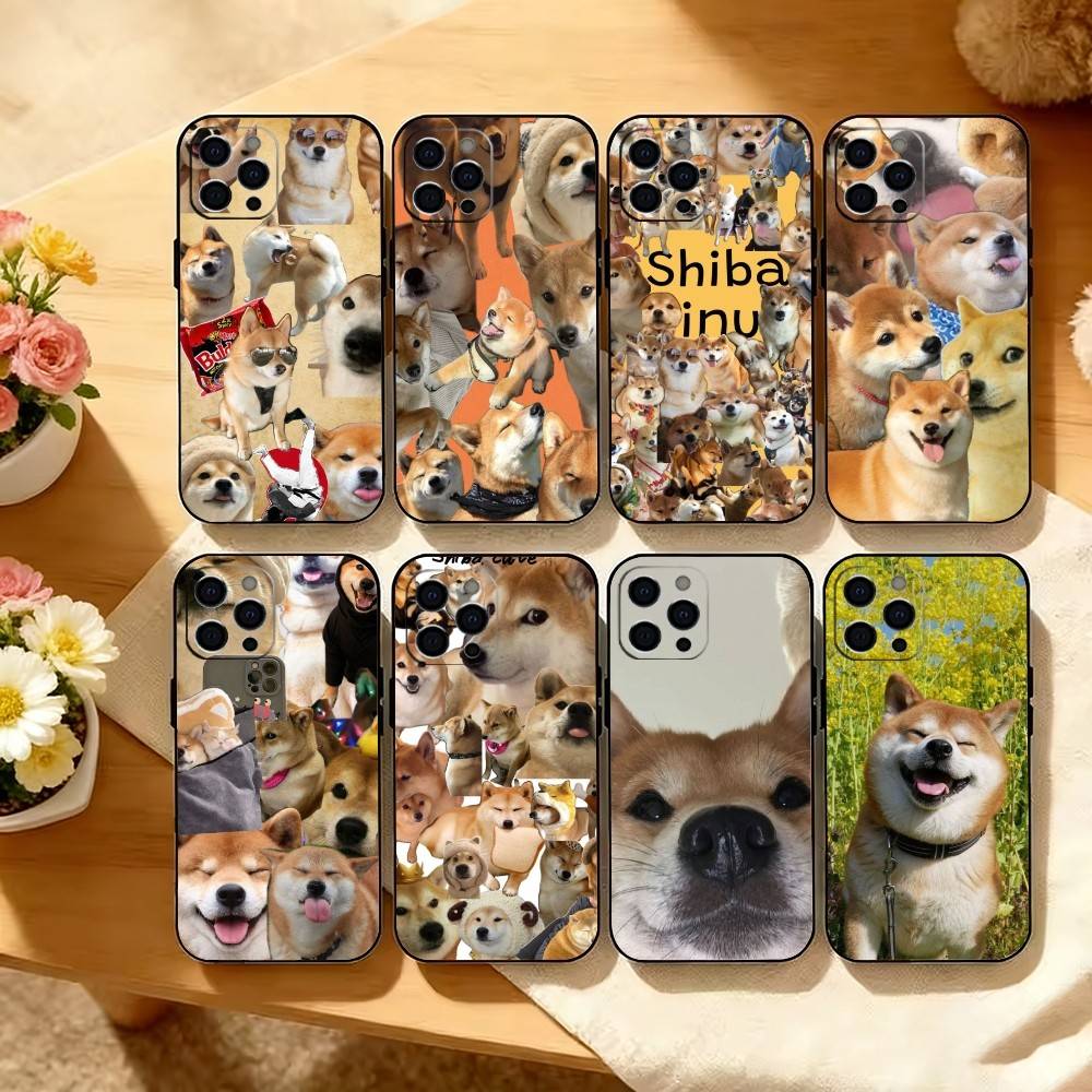 Shiba Inu Phone Case For iPhone 17, 16,15,14,13,12,11 Plus,Pro Max, Others Soft Black Cover
