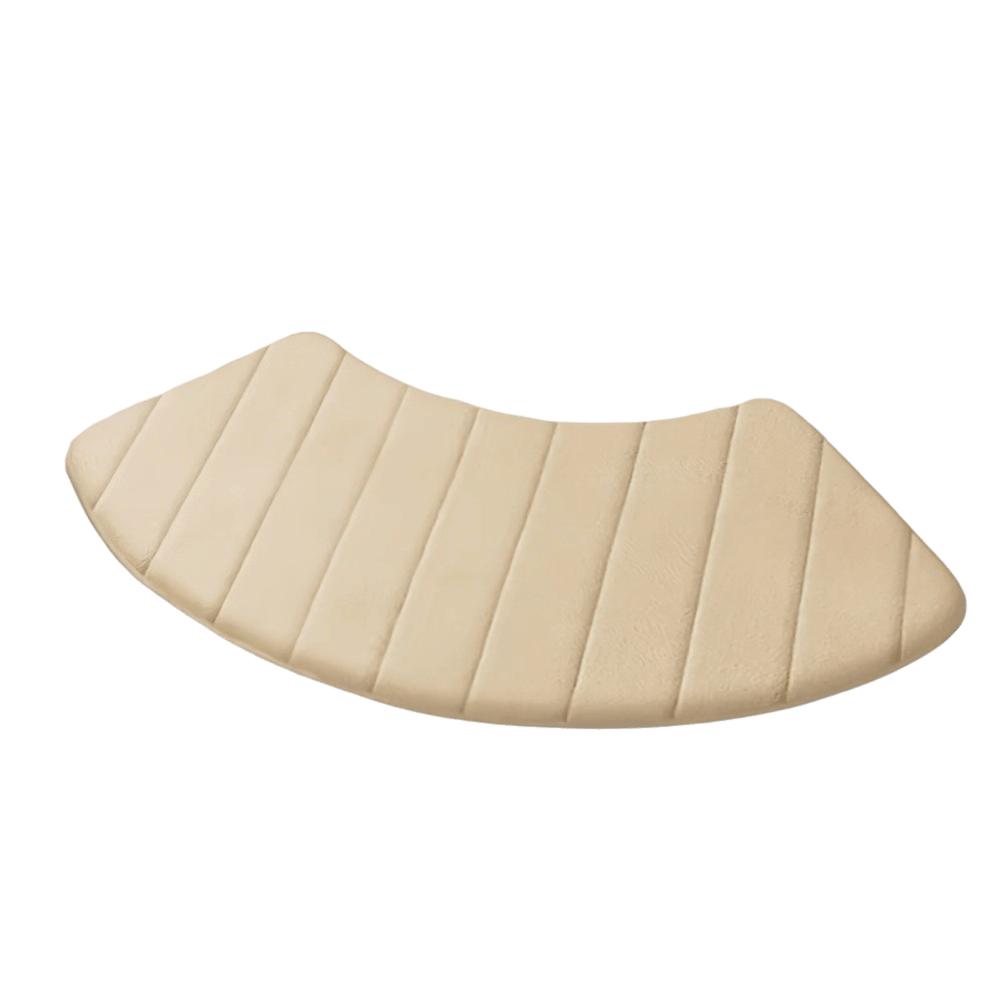 Soft Arched Shower Mat Thickened Bath Mat Fan-Shaped Entrance Mat Toilet Area бежевый