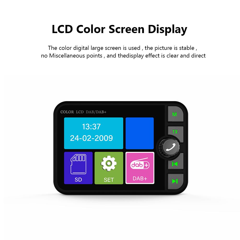 2.4 Inch DAB Radio Receiver LCD Color Screen MP3 Music Player FM Transmitter Receiver DAB+ Receiver DAB Digital Signal Adapter