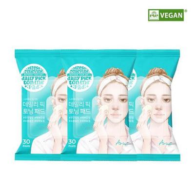 Arial Stress Relieving Daily Pick Toning Pad Special (30 Sheets X 3 Pieces)