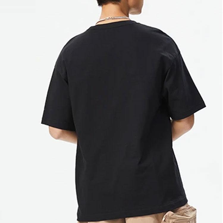 Li Ning CF Letter Print Round Neck Short Sleeve T-Shirt Unisex Tops Black AHSS933-5