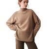 New split-ended loose-knit pullover solid-color turtleneck loose autumn and winter women's sweater