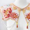 Kids Girl Goldfish Embroidered Beaded Tassels Detachable Collar Traditional Chinese Shawl Capelet Skirt Dress Decoration