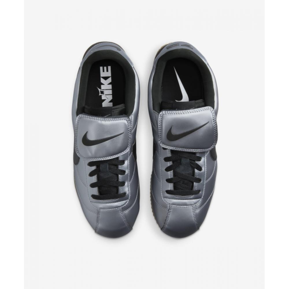 Nike Cortez Leather Se M   Metallic Cool Gray  Black  Sword Dark Brown Hq3490 099