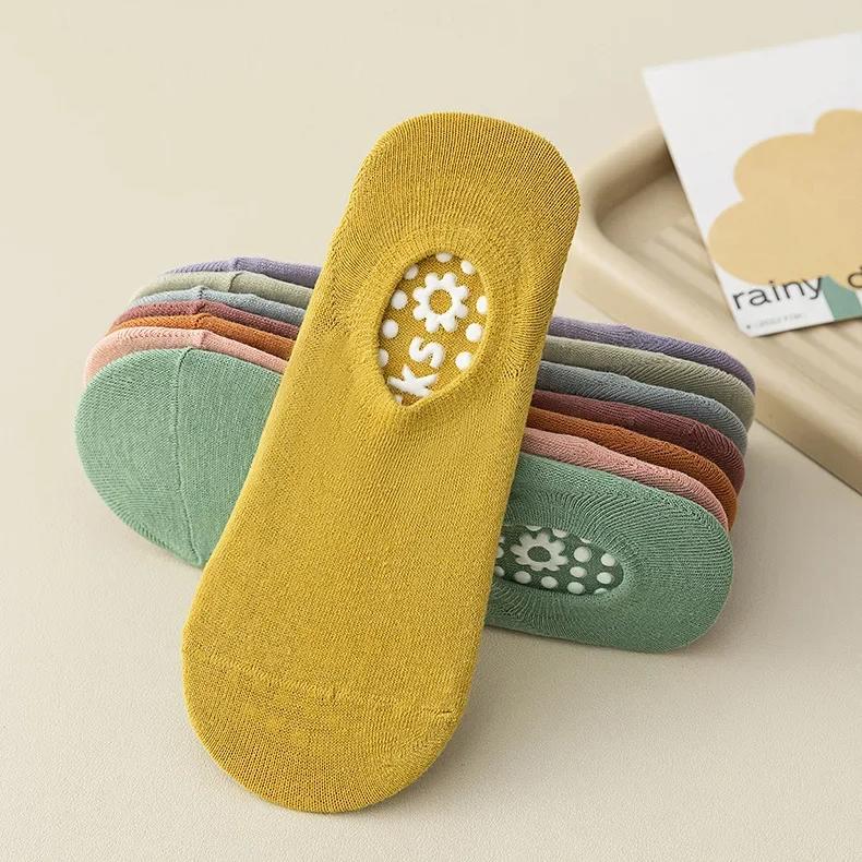Solid Color Yoga Socks Anti Slip Women Professional Pilates Socks Combed Cotton Summer Floor Socks Gym Fitness Sports Sock