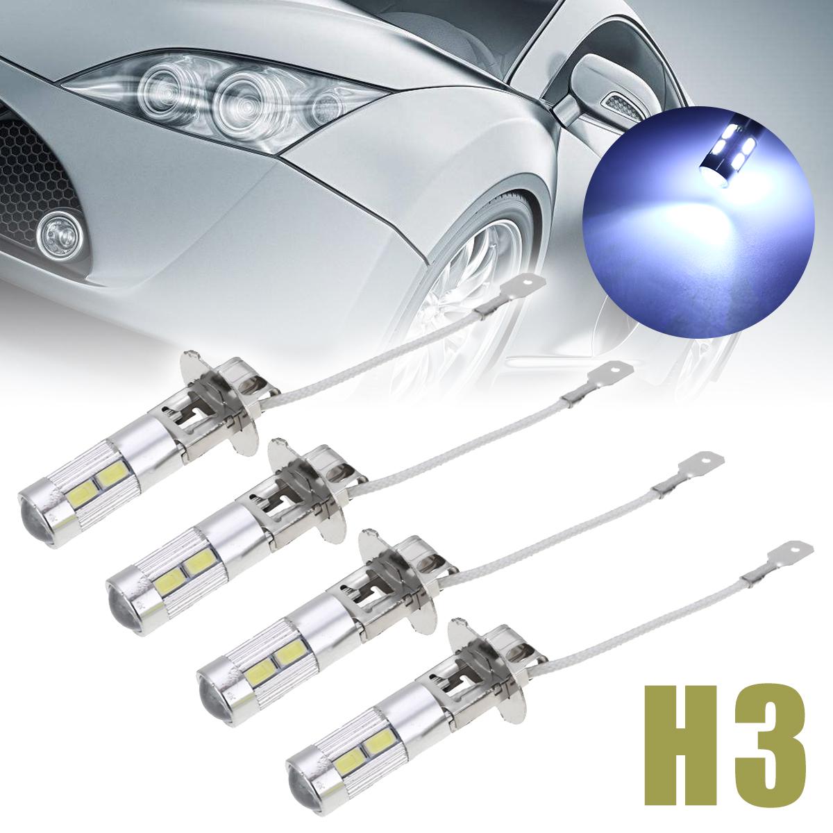 

PDTO 4шт H3 5630 10SMD светодиодный автомобильный противотуманный свет DRL лампа белый