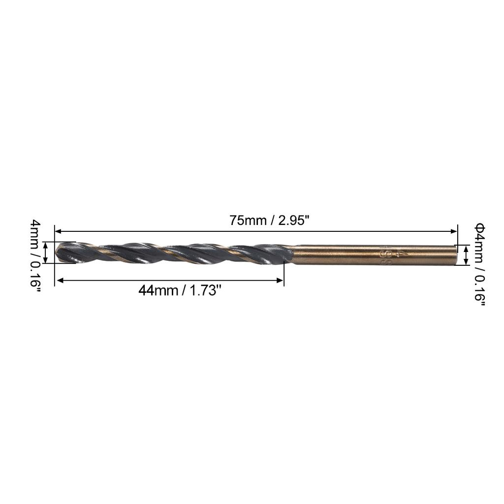 5/10pcs Twist Drill Bits 2.5-5.5mm Straight Shank HSS 4341 Drill Bits for Stainless Steel Iron Aluminum Alloy Copper Brass
