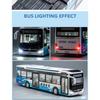 1/43 Large Size Electric Tourist Toy Traffic Bus Alloy Passenger Car Model Diecast Metal Toy Business Bus Model Sound Light Kids Gift