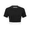 Casual Solid Color Breathable Round Neck Short Sleeve T-Shirt Women Tops Black J219617