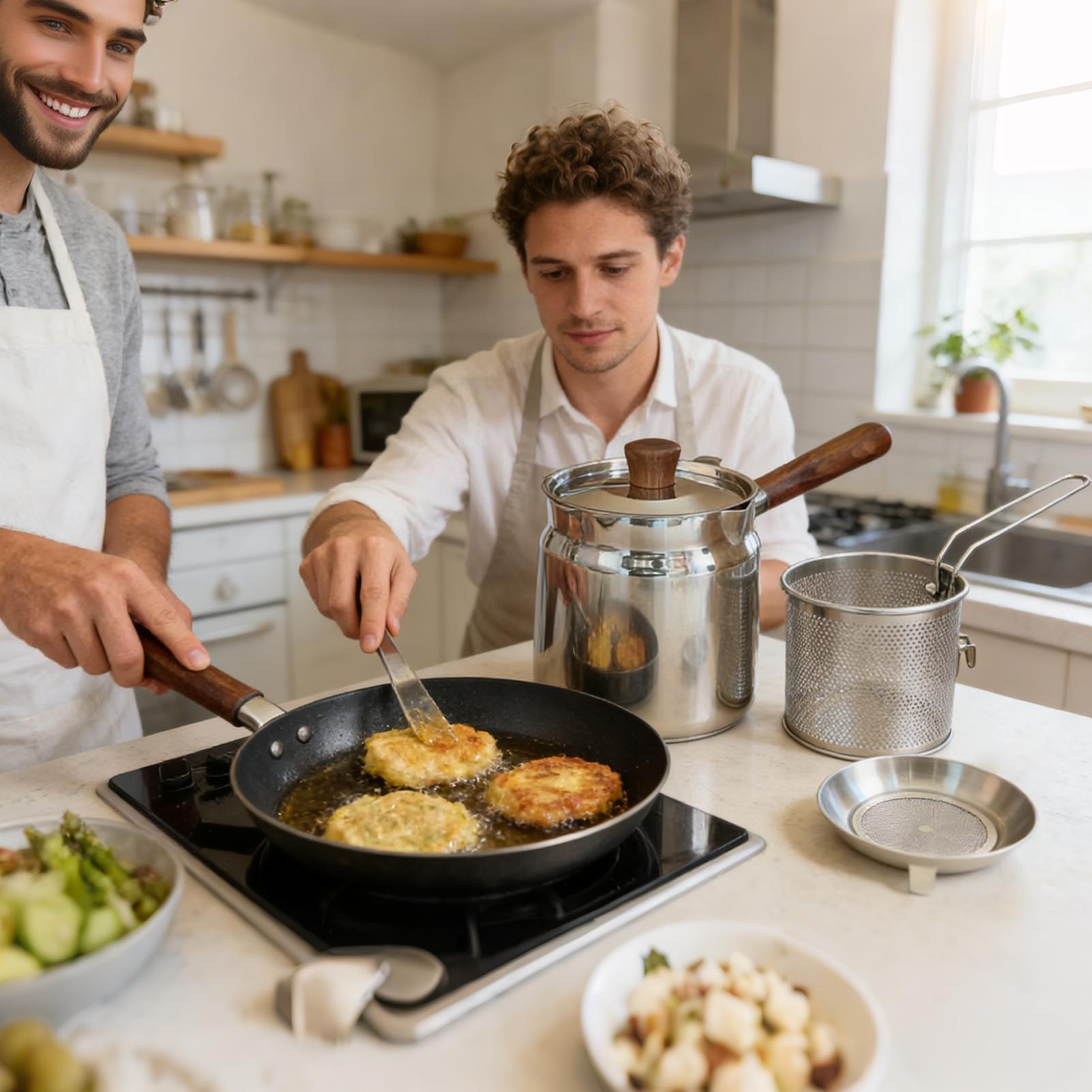 Small Deep Fryer With Basket Stainless Steel Large Capacity Kitchen Utensils With Basket And Strainer Deep Fryer Basket For China Mainland