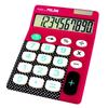 Milan 10 Digit Calculator Big Key 150610DBRBL Dot Pink X Black