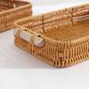 Rectangular Woven Storage Basket Shallow Bin Food Plate Snack Plate Handwoven Basket  Kitchen