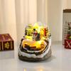 Verschiedene weihnachtliche drehende leuchtende musikalische Harz-Musikbox-Ornamente Weihnachtsgeschenk