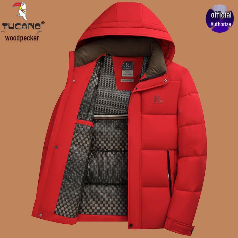 

Woodpecker Graphene Dad Jacket: Middle-Aged & Elderly Fleece-Lined, Thickened, Mid-Length Men s Warm Cotton-Padded Coat 4XL (165-185 jin)
