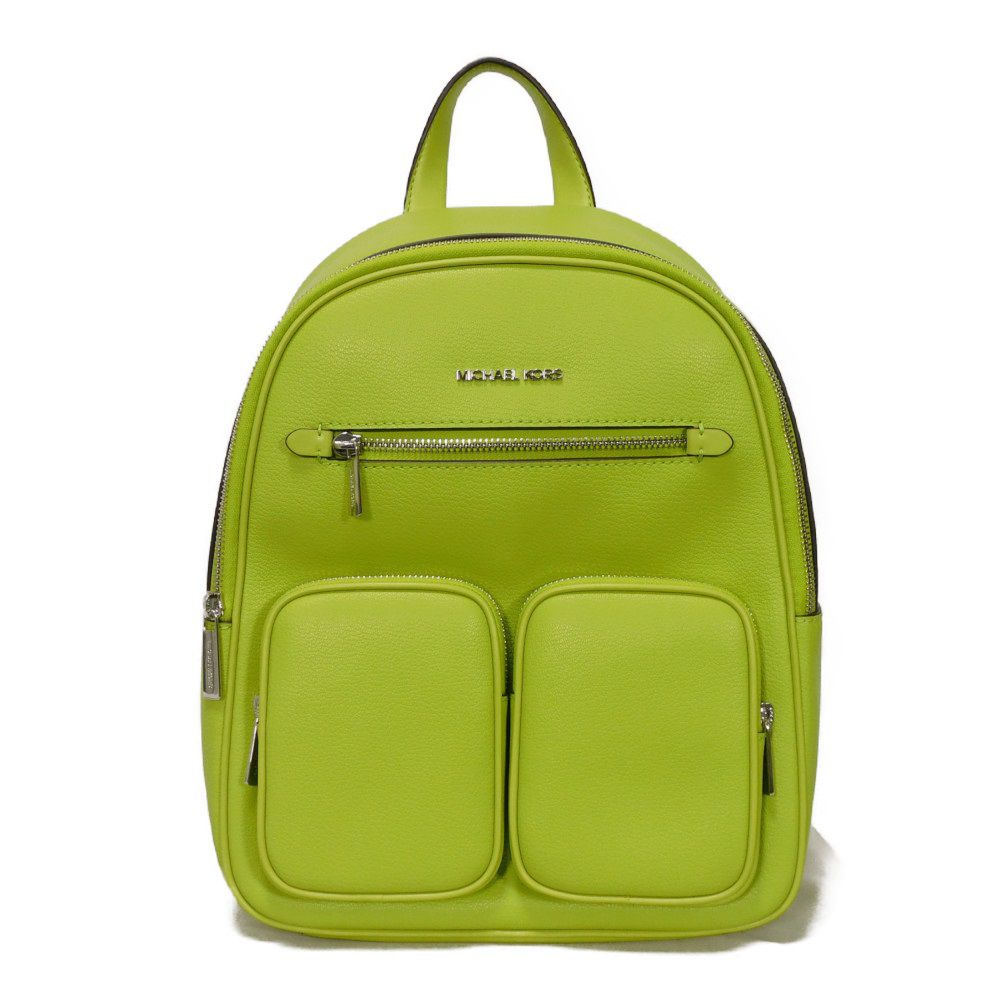Used Jet Set Medium Pocket Daypack (11974) 35T4STTB2L 7927 Calfskin Unused Logo Lime Women's from Japan AUTHENTIC