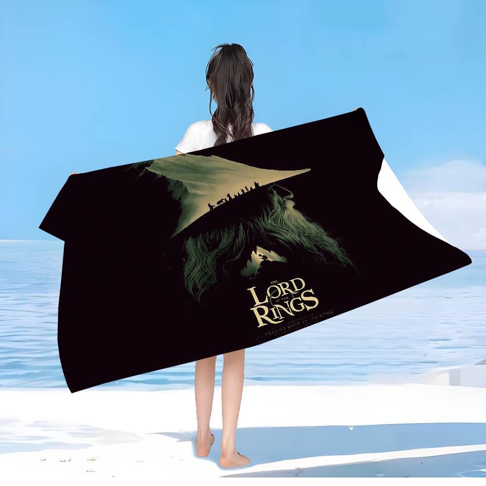 The L-Lord of the R-Rings Beach Towel Colorful Bath Towels for Girl Microfiber Quick Custom Sand Free Beach Yoga Spa Gym Pool