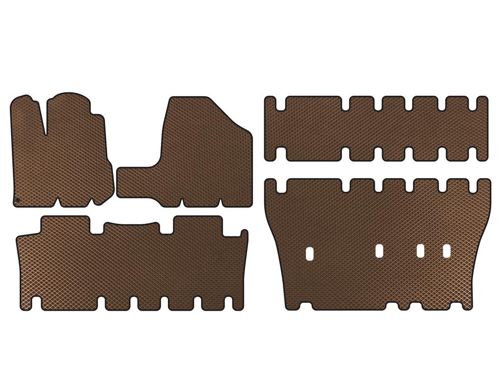Коврики EVA (3 ряда, Коричневый) для Toyota Sienna 2003-2009 гг