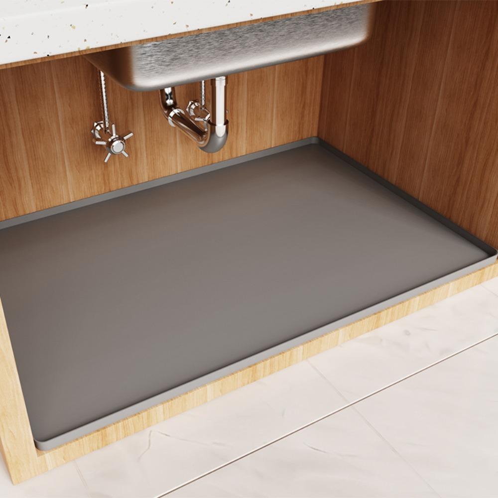 34" x 22" Under Sink Mat Silicone Sink Tray Multi-functional Pet Feeding Mat  for Kitchen Bathroom