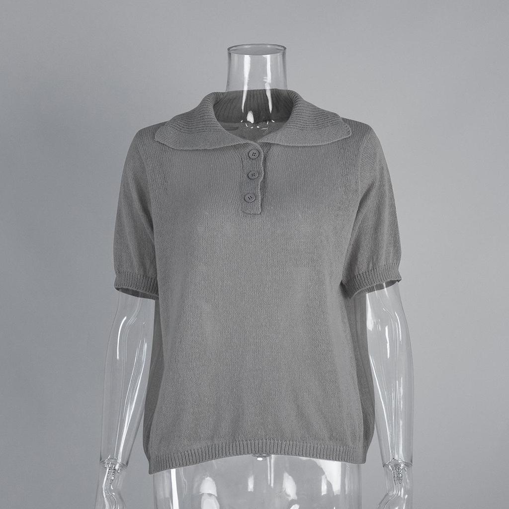 Spring/Summer 2025 Women's Cross-Border Openwork Knit Bubble Sleeve Sweater