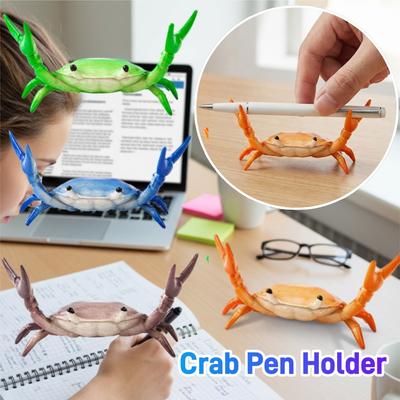 Novelty Easy To Hold Useful Weightlifting Crab Pen Holder Bright Color Crab Pen Holder Simulation for Students Office Home