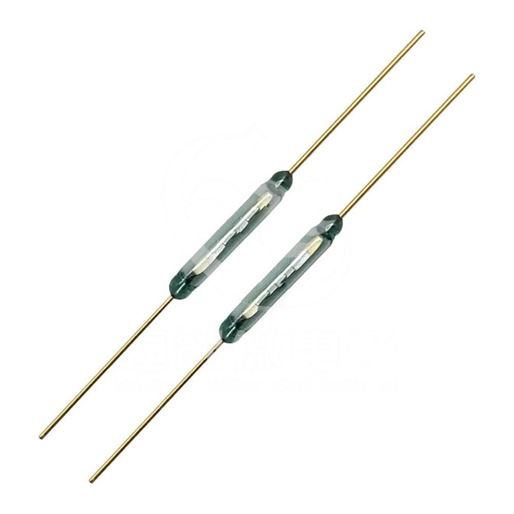 -60℃~+155℃ Reed Switch 100VDC/VAC 14*2mm Gold Foot-green Tube